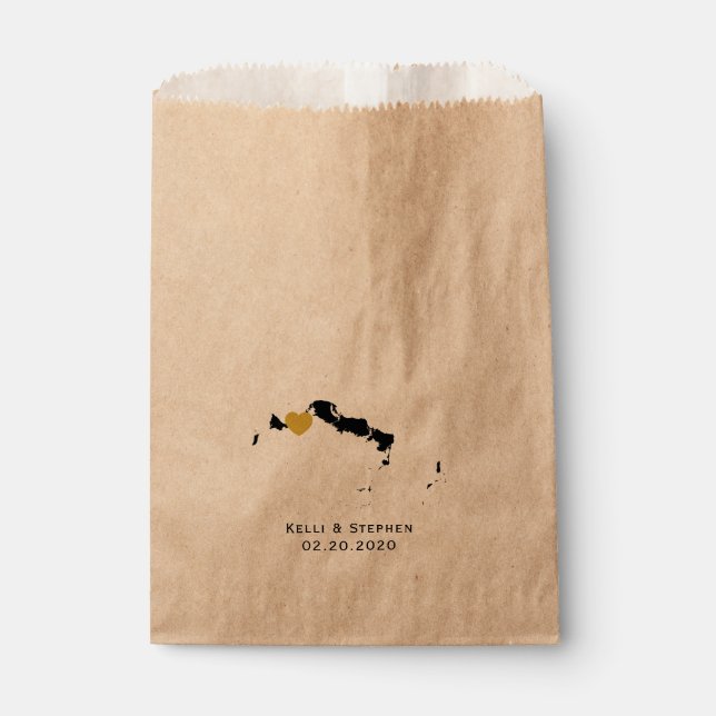 Turks and Caicos Wedding Favor Bags, Treat Bags (Front)