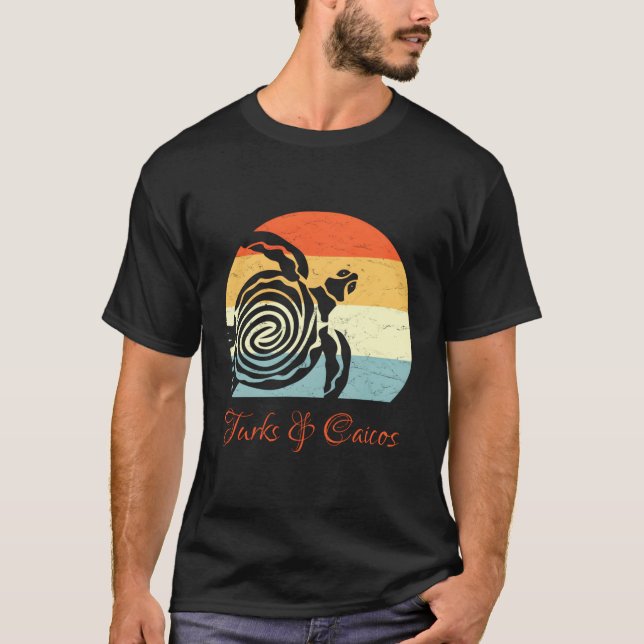 Turks Caicos Caribbean Sea Turtle Vacation T-Shirt (Front)