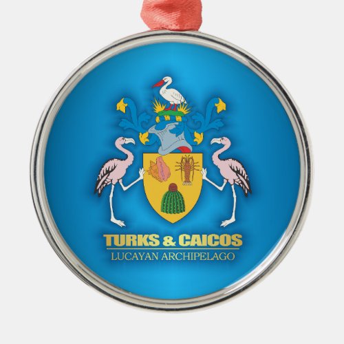 Turks  Caicos COA Metal Ornament