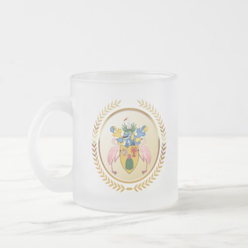 Turks  Caicos Coat Of Arms Frosted Glass Coffee Mug