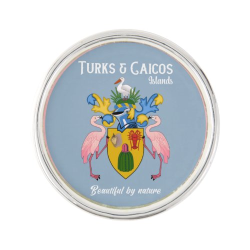Turks  Caicos Coat Of Arms Lapel Pin