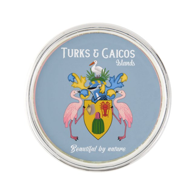 Turks & Caicos Coat Of Arms Lapel Pin (Front)