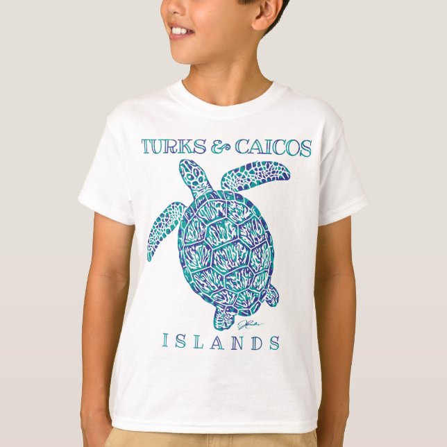 Turks & Caicos Islands Sea Turtle T-Shirt (Front)