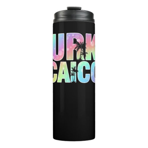 Turks  Caicos Palm Trees Souvenir Thermal Tumbler