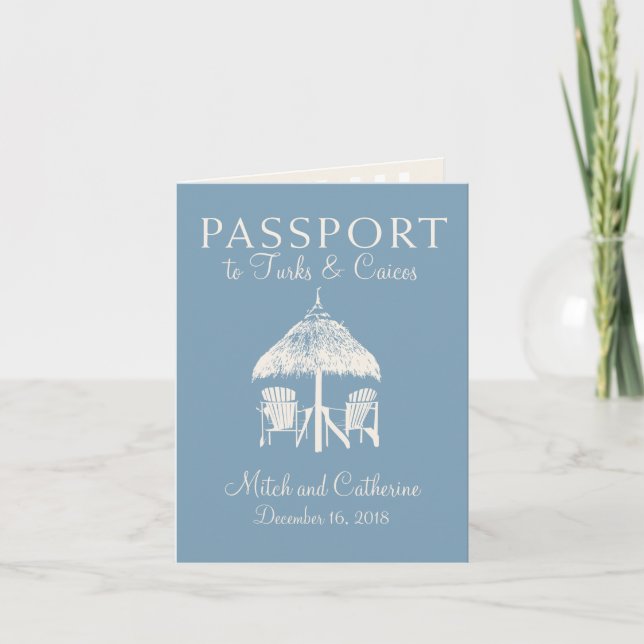 Turks & Caicos Passport Wedding Invitation (Front)