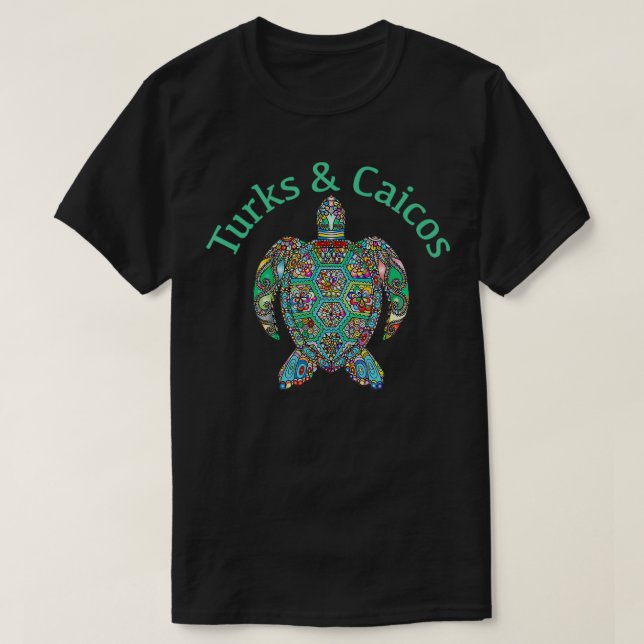 Turks Caicos TShirt Tribal Turtle Gift TShirt (Design Front)