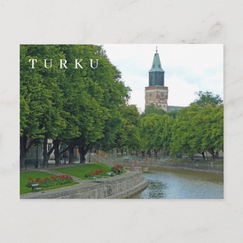 Turku Aura river view postcard