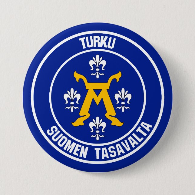 Turku Round Emblem Button (Front)