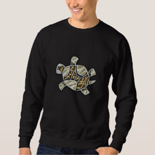 Turle Design Native American Symbol Embroidered Sweatshirt