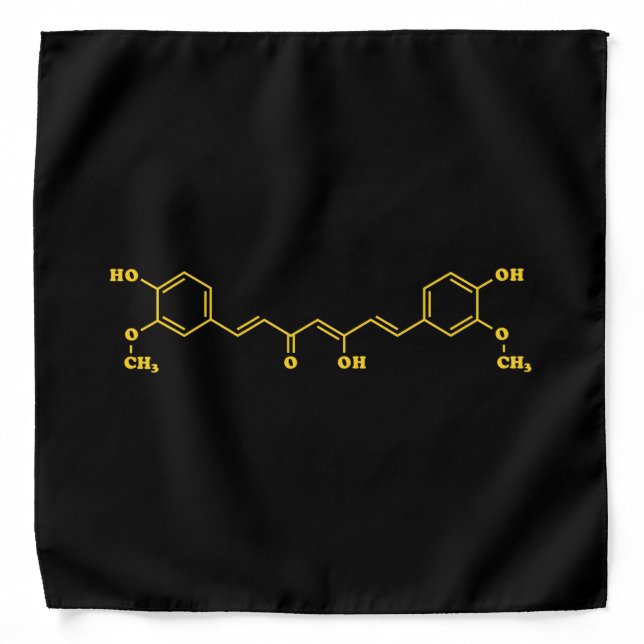 Turmeric Curcumin Molecular Chemical Formula Bandana (Front)