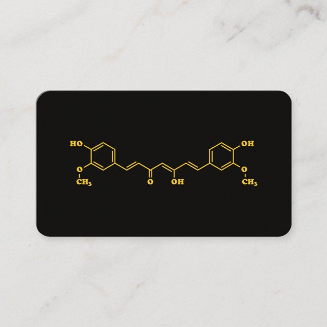 Turmeric Curcumin Molecular Chemical Formula Business Card (Front)
