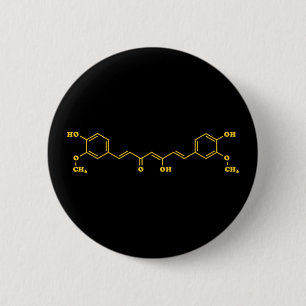 Turmeric Curcumin Molecular Chemical Formula Button