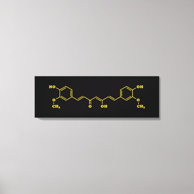 Turmeric Curcumin Molecular Chemical Formula Canvas Print (Front)