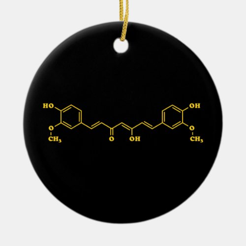 Turmeric Curcumin Molecular Chemical Formula Ceramic Ornament
