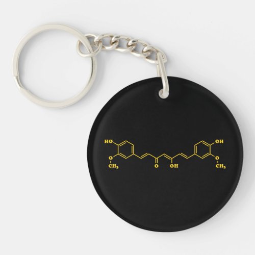 Turmeric Curcumin Molecular Chemical Formula Keychain