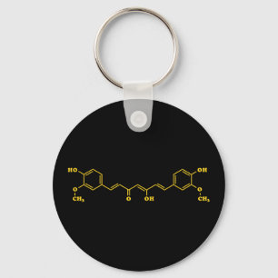 Turmeric Curcumin Molecular Chemical Formula Keychain