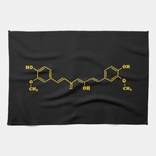 Turmeric Curcumin Molecular Chemical Formula Kitchen Towel