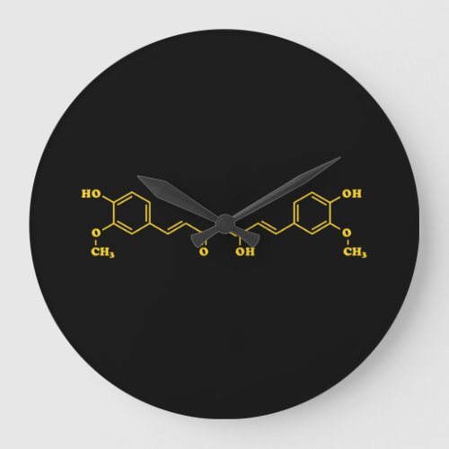 Turmeric Curcumin Molecular Chemical Formula Large Clock