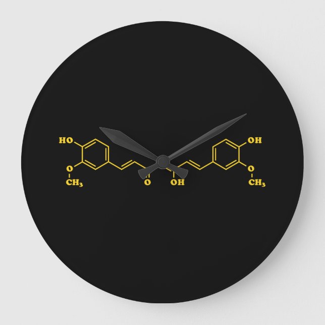 Turmeric Curcumin Molecular Chemical Formula Large Clock (Front)