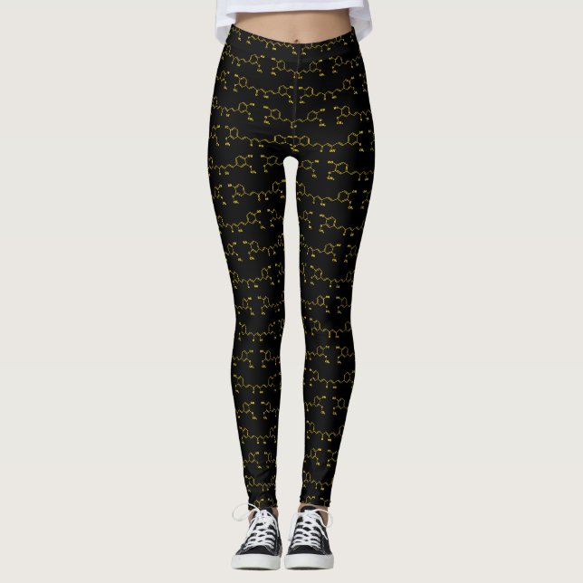Turmeric Curcumin Molecular Chemical Formula Leggings (Front)