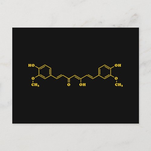 Turmeric Curcumin Molecular Chemical Formula Postcard
