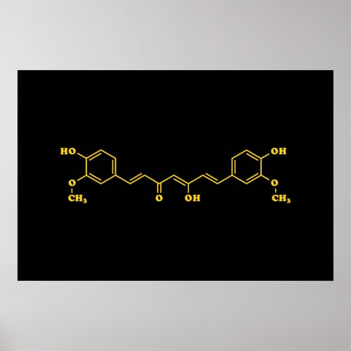 Turmeric Curcumin Molecular Chemical Formula Poster