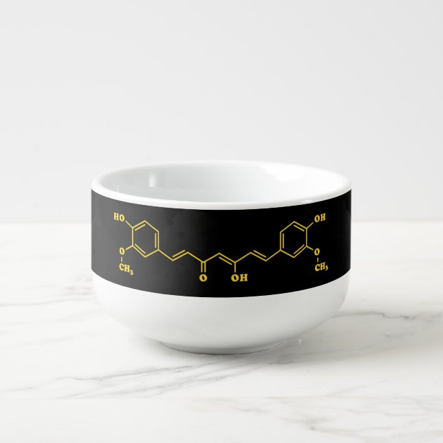 Turmeric Curcumin Molecular Chemical Formula Soup Mug (Front)