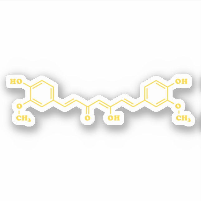 Turmeric Curcumin Molecular Chemical Formula Sticker (Front)