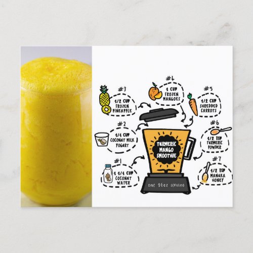 Turmeric Mango Smoothie Recipe Postcard