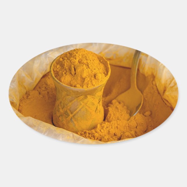 Turmeric powder oval sticker (Front)