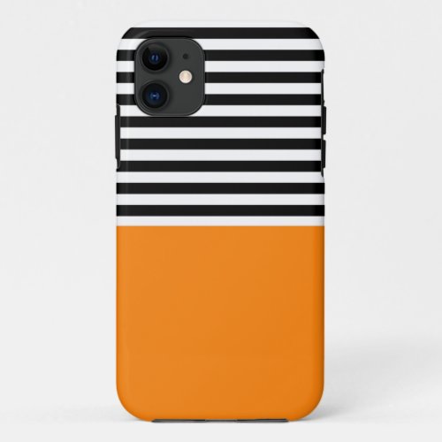 Turmeric With Black and White Stripes iPhone 11 Case