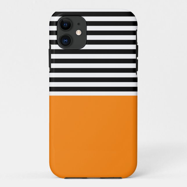 Turmeric With Black and White Stripes Case-Mate iPhone Case (Back)