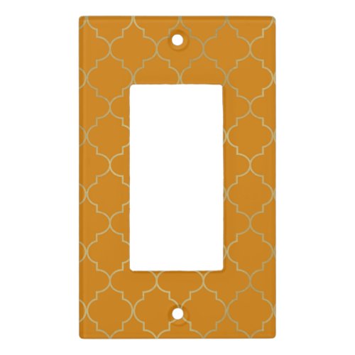 Turmeric Yellow  Gold Quatrefoil Pattern Light Switch Cover