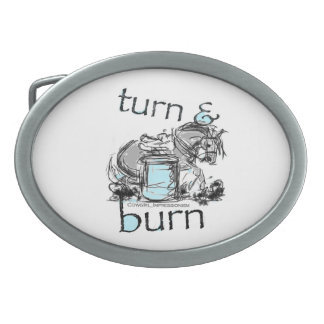 Turn and Burn Barrel Racing Belt Buckle