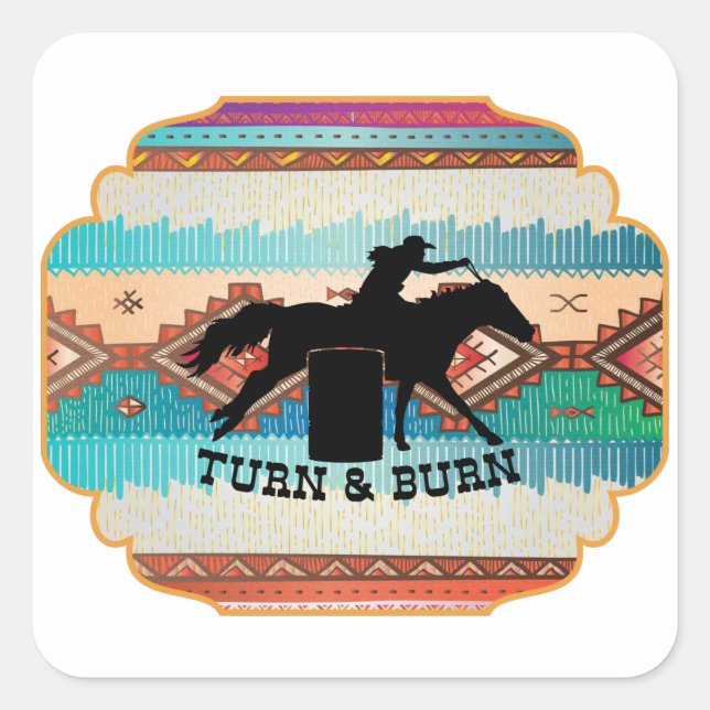 Turn & Burn Barrel Racing Quotes  Mouse Pad USB Ch Square Sticker (Front)