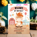 turn cute horse my little pony first 1st birthday invitation