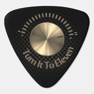 Turn It To Eleven Black And Gold Guitar Pick