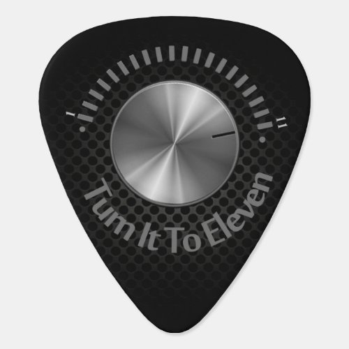 Turn It To Eleven Black And Silver Guitar Pick