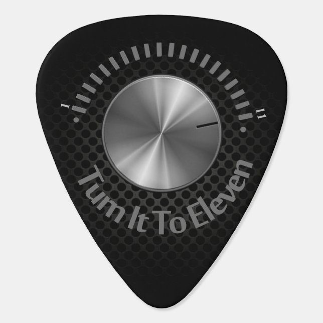 Turn It To Eleven Black And Silver Guitar Pick (Back)