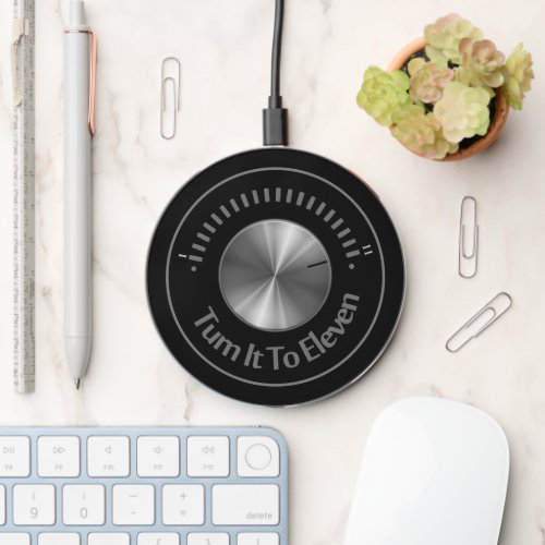 Turn It To Eleven Black And Silver Wireless Charger