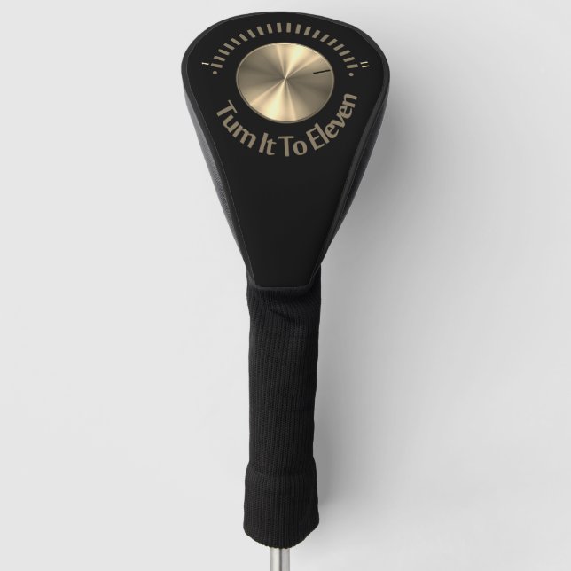 Turn It To Eleven Gold Golf Head Cover (Front)