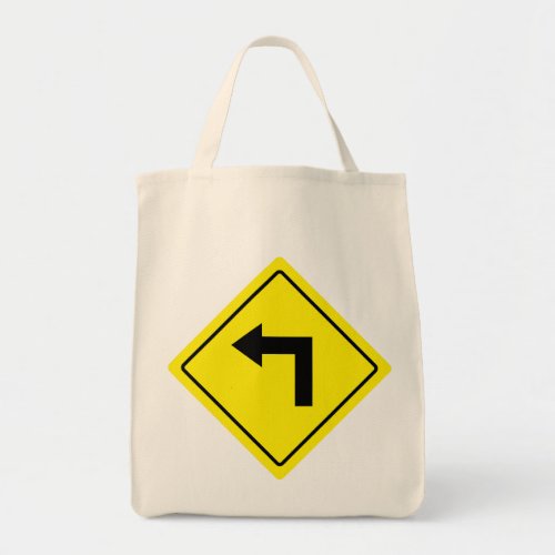 Turn Left Arrow Sign Grocery Tote Bag