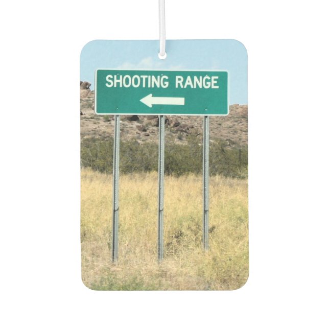 Turn Left to Shooting Range Air Freshener (Front)