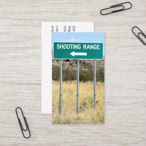 Turn Left to Shooting Range Business Card