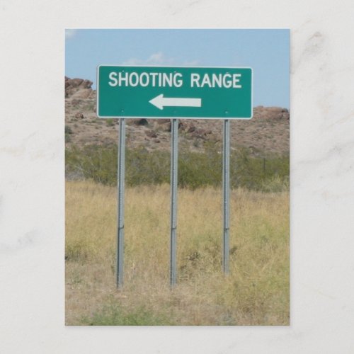 Turn Left to Shooting Range Postcard
