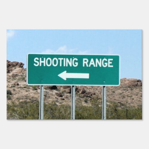 Turn Left to Shooting Range Sign
