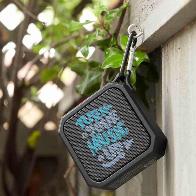 Turn Music Up Modern Hand Lettering Bluetooth Speaker (Inisitu)