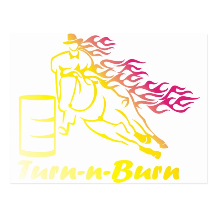 Turn n Burn Barrel Racing Horse Post Card