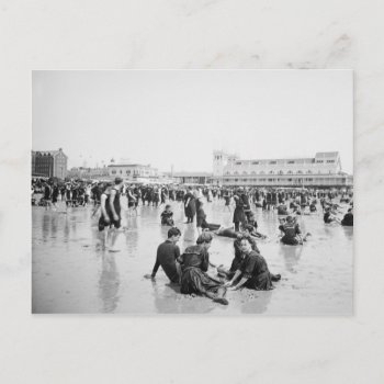 Turn Of The Century Beach Scene Postcard by Gallery291 at Zazzle