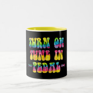 Turn On Tune In Pedal Your Bike Two-Tone Coffee Mug